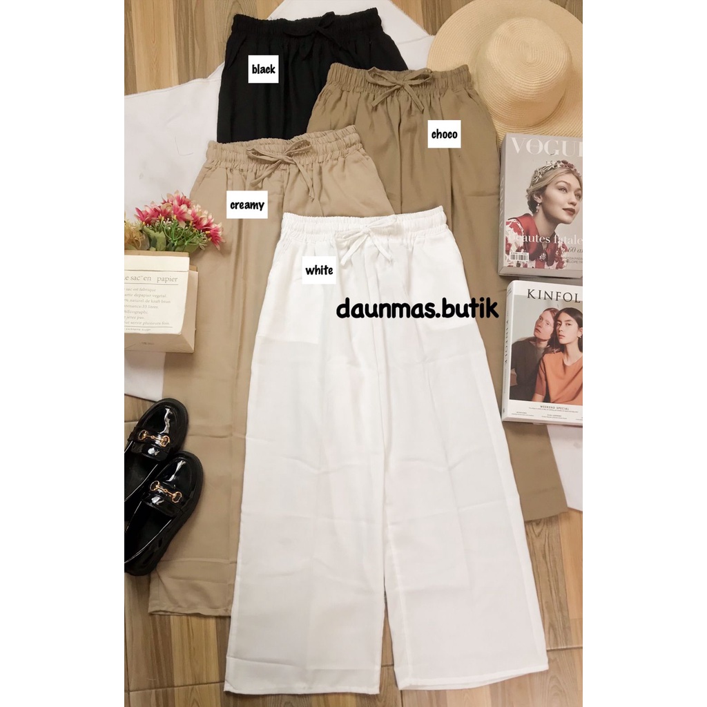 1KG MUAT 4PCS | OKY KULOT LINEN TALI DAILY PANTS HITS OOTD SELEBGRAM FASHION GROSIR WANITA