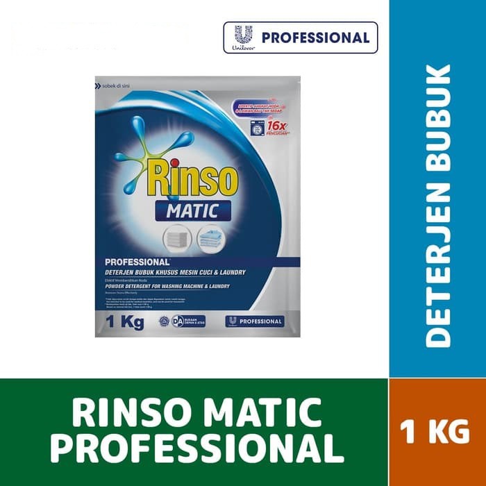 Deterjen Detergen Sabun Bubuk Rinso Matic Professional Powder murah 900 gram mesin cuci pintu atas depan 900 gram