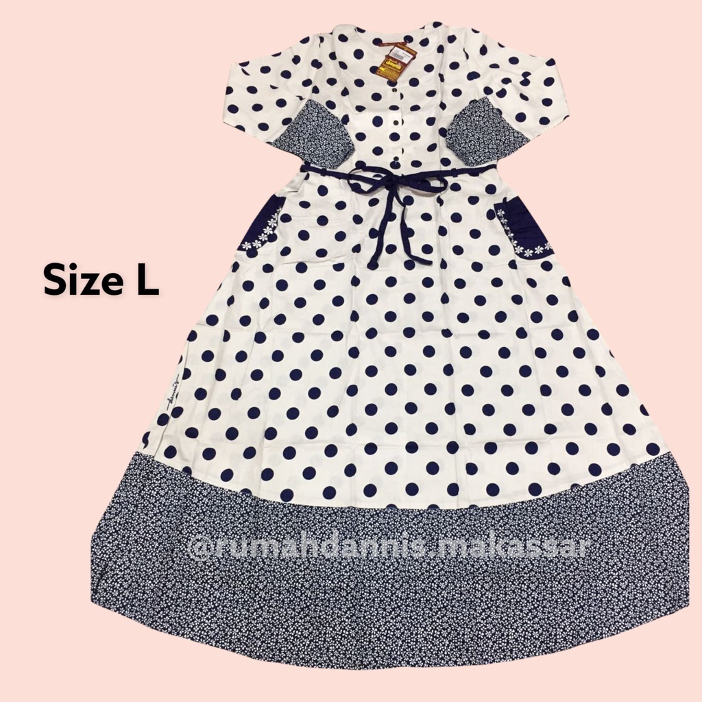 SALE Abaya Dannis Original Size L - Polkadot Navy