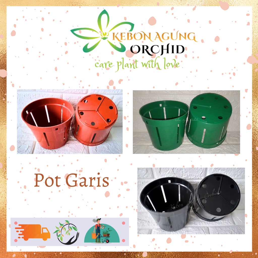 pot anggrek plastik 15 garis