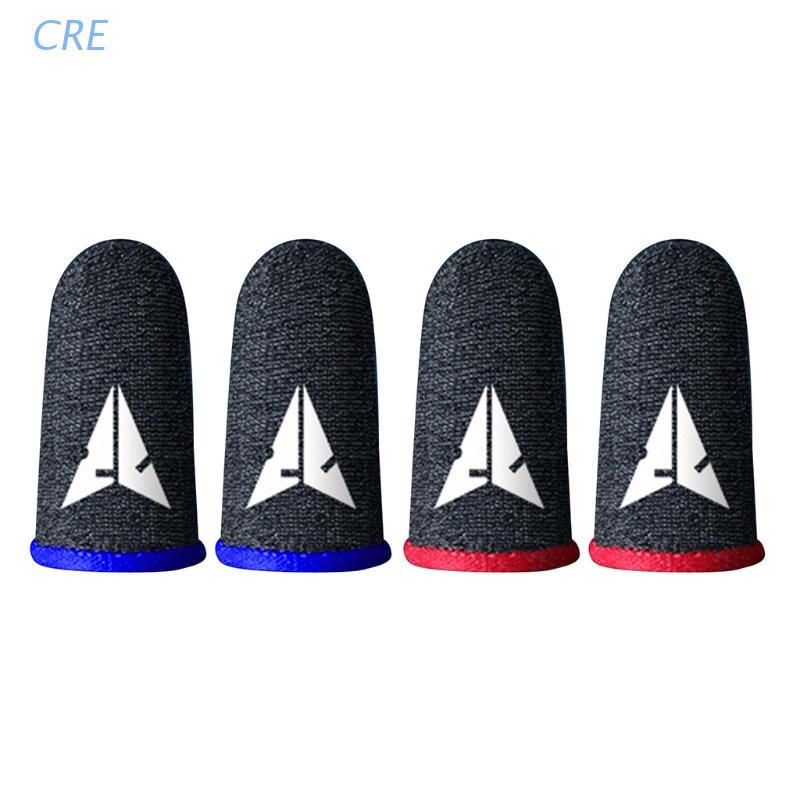 CRE  2 Pieces Gaming Finger Sleeves 0.3mm Conductive Fiber Fingertip Cover Gloves