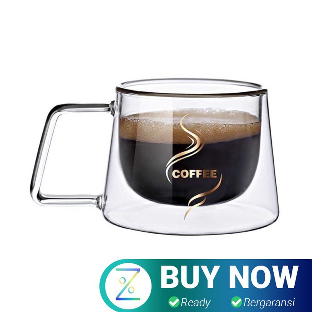 Doomed Cangkir Kopi Double Glass Coffee Mug 200ml - CRW77382 - Transpa