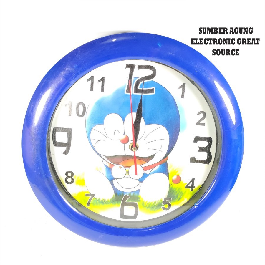 Jam Dinding Gambar Anak Bulat Doraemon Hello Kitty Nobita Macam Warna