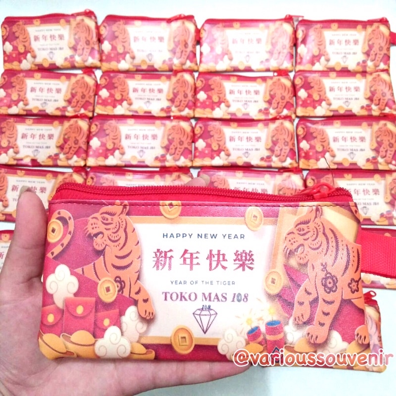 Custom Nama Dompet Imlek Angpao Panjang Minimum 25pcs 1 Gambar 1 Nama Sama PO 7 Hari Size 17x9cm