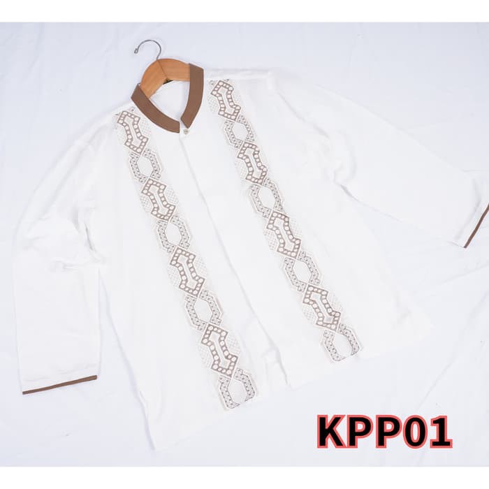 Baju koko Bordir Krem Lengan Panjang KPP01