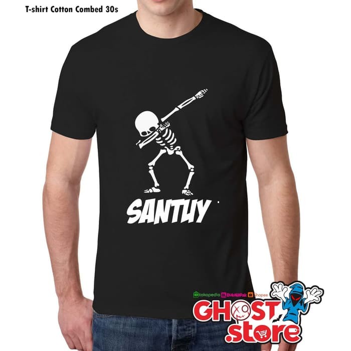 T-SHIRT BAJU KAOS DISTRO SANTUY SKULL COMBED 30S