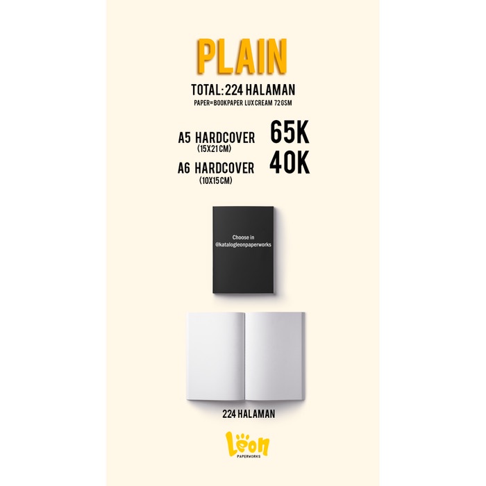 

(BISA COD) Notebook Agenda, Polos dan dotted Journal by Me - A6 Hard Polos