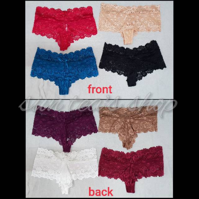 GS176 Seamless low waist full lace brief thong  8005