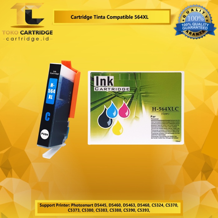 Cartridge Tinta Compatible 564XL 564 XL Cyan Magenta Yellow Black With Chip