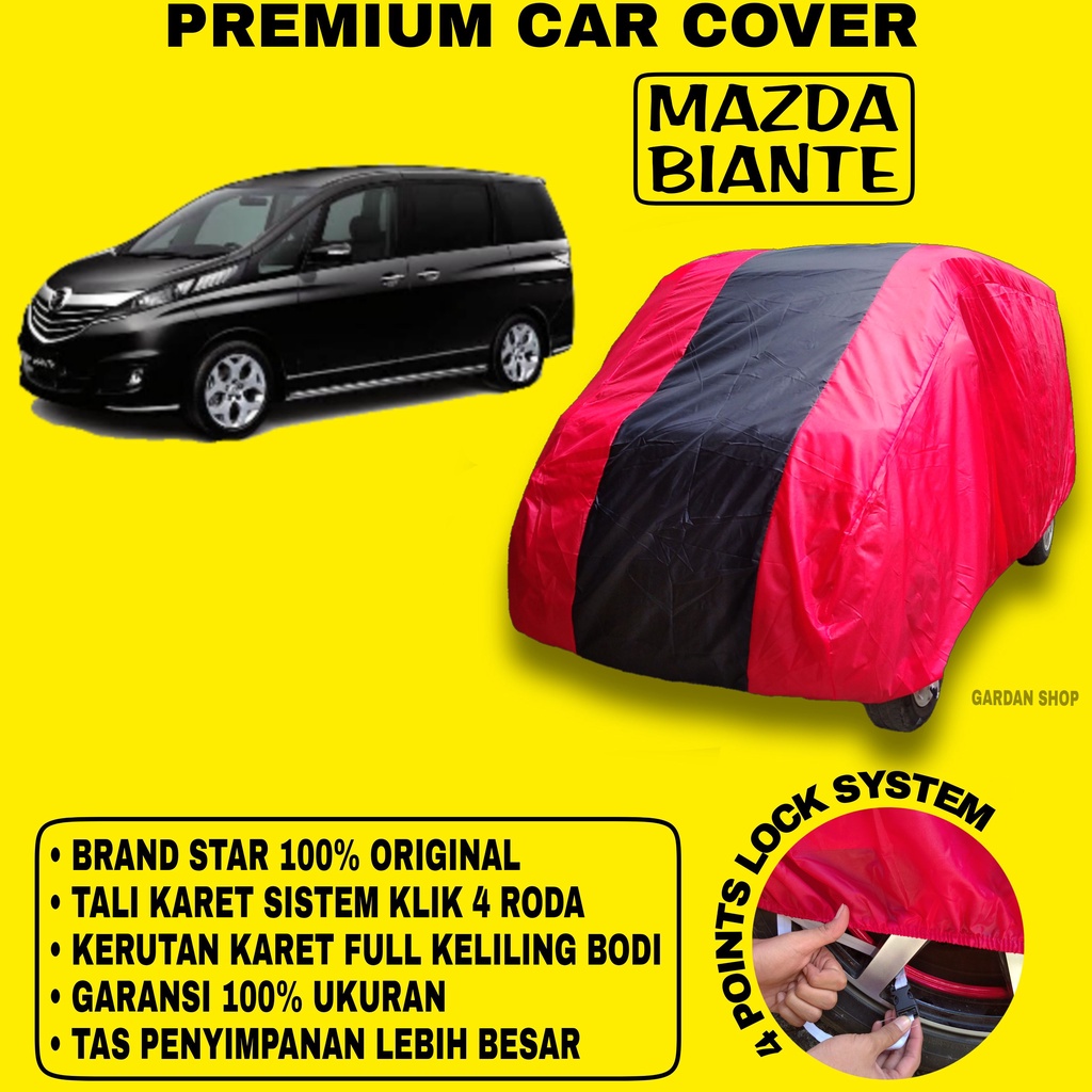 Body Cover MAZDA BIANTE MERAH HITAM Penutup Bodi Mobil Mazda Biante Waterproof PREMIUM
