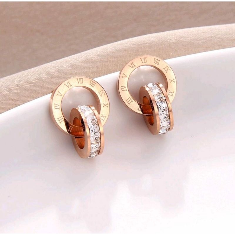 Anting Tusuk Titanium Gold Lapis Emas N11082107