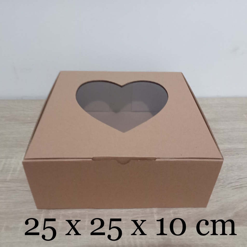 

Kardus Mika Hati / Love 25 x 25 x 10 cm... model diecut, untuk kue dll
