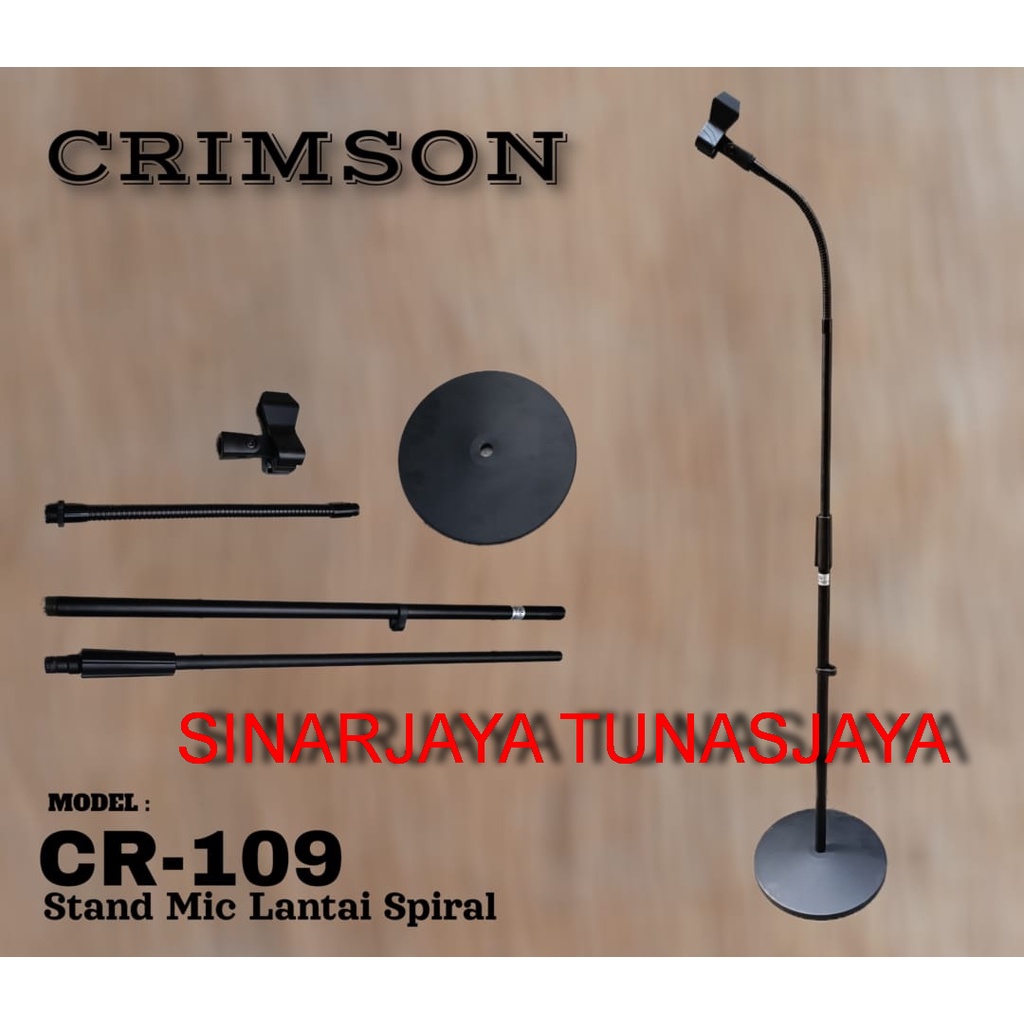 Stand Mic Crimson CR109.tripod Mic Kaki Bulat