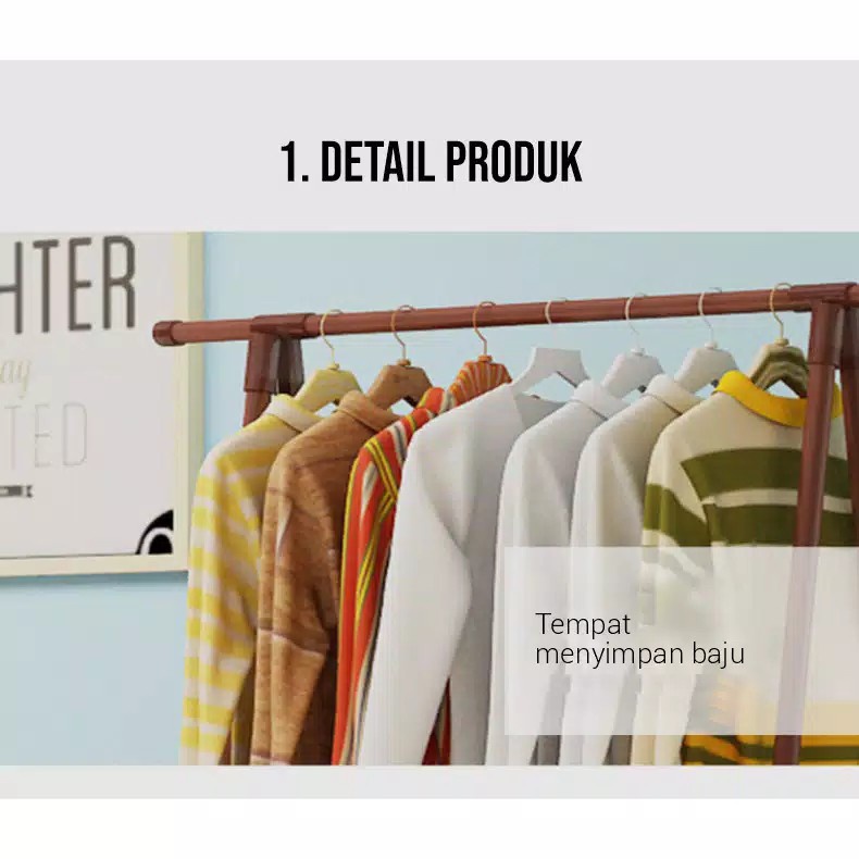 COD Termurah Stand Hanger Triangle Baju Minimalis Rack Storage Box Tempat Penyimpanan Gantung Pakaian Serbaguna GOSHOP88