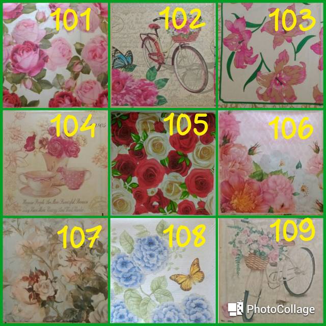 Tissue Decoupage Napkin Decoupage Kertas Decoupage Tisu Kerajinan Decoupage 33x33cm
