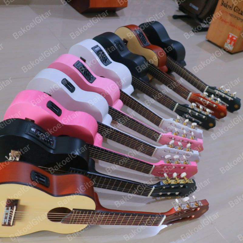 Gitar Lele / Gitar mini / ukulele senar 6 / gitar kecil Elektrik Bonus Tas dan 2 pic