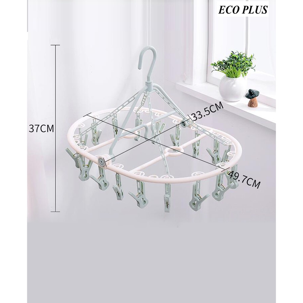 Gantungan Baju Lipat 18 Jepitan Bahan Tebal Bagus Awet Multifungsi Hanger Foldable Premium