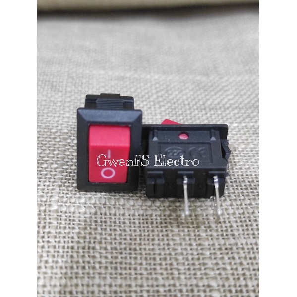 Saklar Switch Kalkulator Kecil 2P On Off Merah dan Hitam