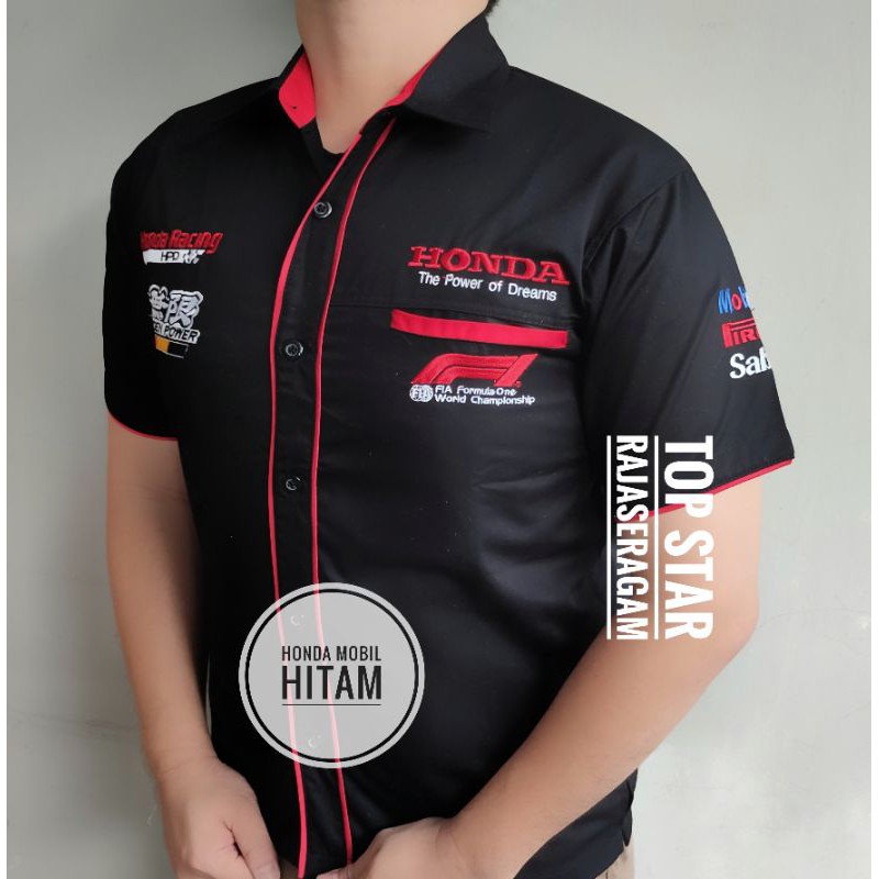 Baju Otomotif HONDA MOBIL Seragam Komunitas Moto GP Kemeja Bordir F1