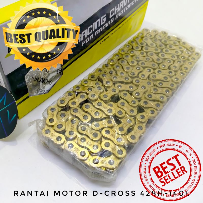 [PROMO] RANTAI MOTOR DCROSS GOLD 428H 140L / Rante motor DCROSS gold 428 H 140 L universal trail crf klx