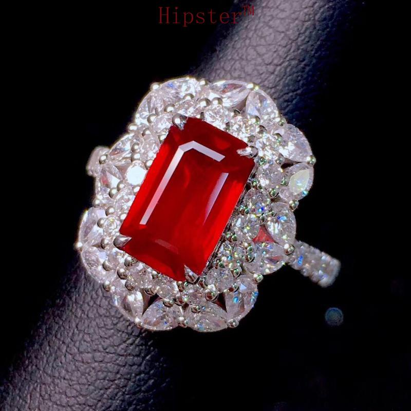 Ruby Ring 18K Gold Diamond Luxury Jewelry for Women