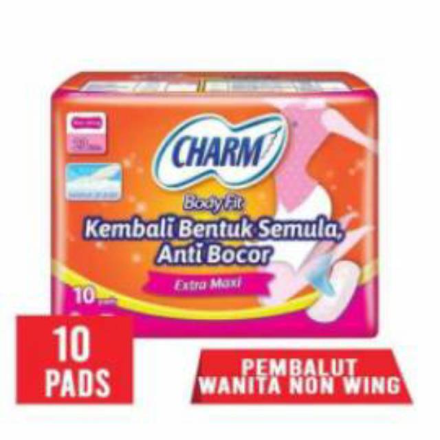 Charm Bodyfit ( WING / NONWING 23cm 10 pads) pembalut wanita (no.47)