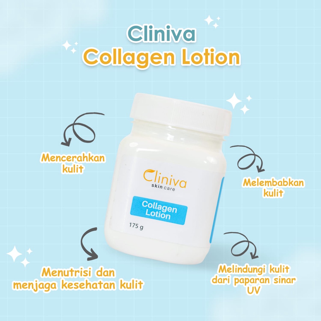 Skincare Cliniva Body Lotion Collagen Mencerahkan Dan Menutrisi Kulit Tubuh 175G Original BPOM-7