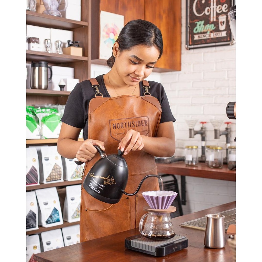 apron barista celemek cafe apron barbershop varian warna full premium synthetic leather crossback strep