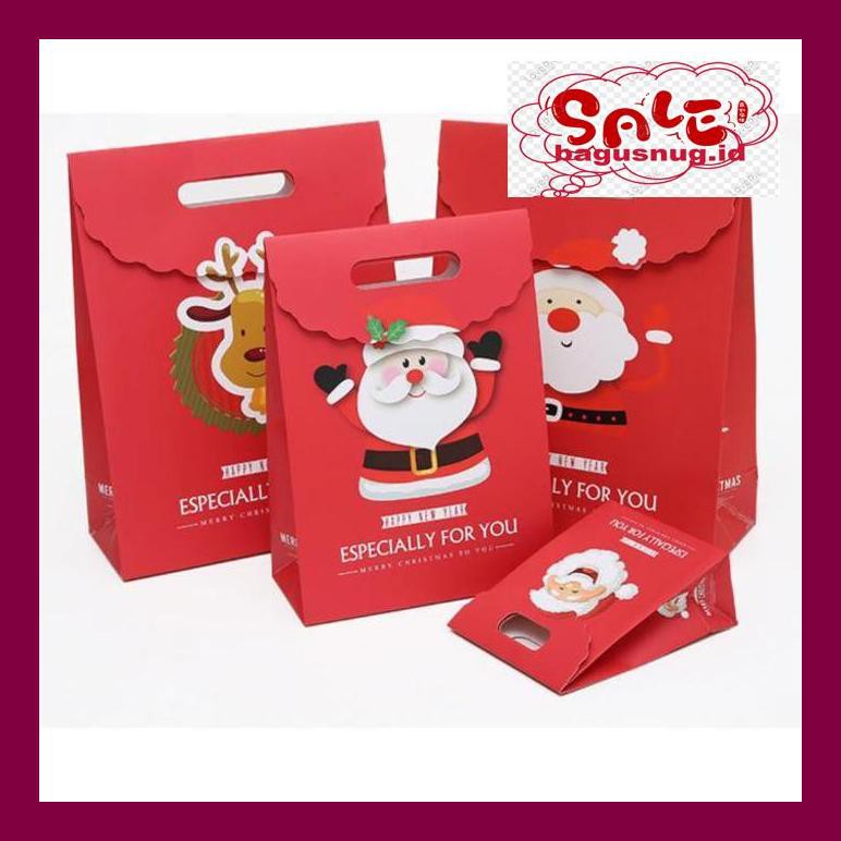 

Perlengkapan Natal -Ty- M Kantong Motif Rudolf, Kantong Packing Hadiah Natal For X'Mas Gift 790Natt