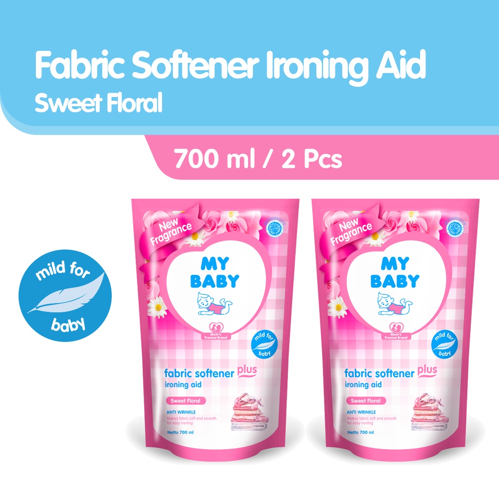 My Baby Fabric Plus Ironing Aid Sweet Floral Softener [675 ml / 2 pcs] - Bundle Pack - Exp: 10.2025