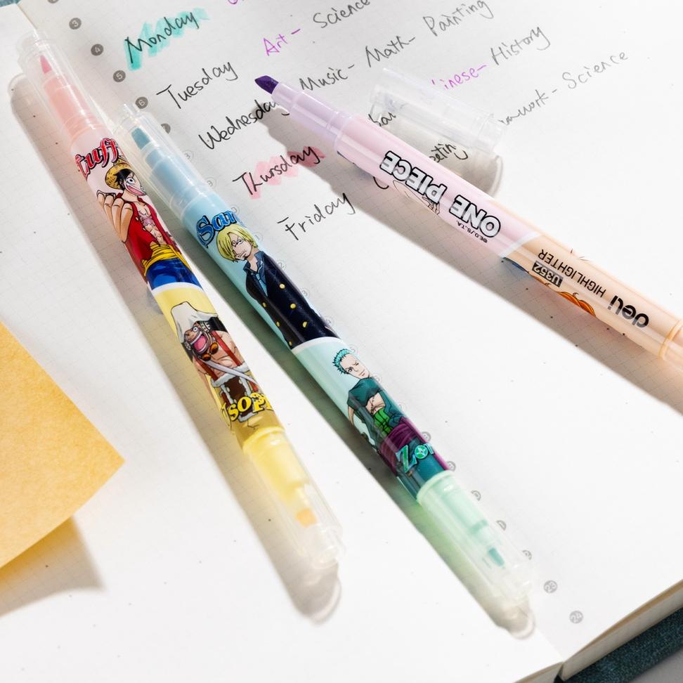 

ZuB㊠ Deli One Piece School Highlighter / Penanda Warna Double Dual Tip 6 Warna One Piece Warna Cerah CU352 ||Keren abisss