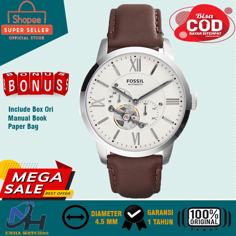 Jam Pria Fossil ME3104 ME3061 ME3064 ME3105 Automatic Steel Leather