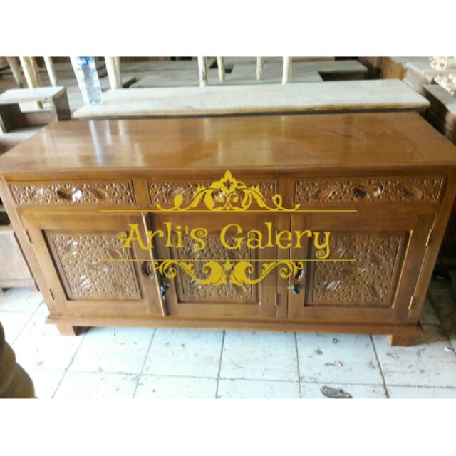 Bufet pendek minimalis kayu jati furniture jepara