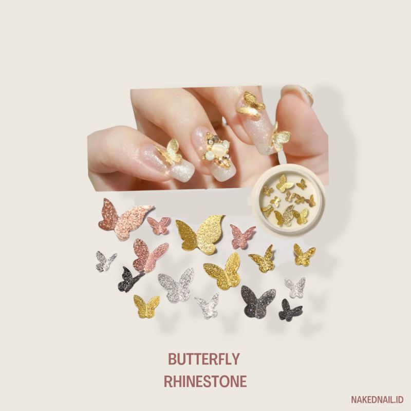 nail decoration butterfly hiasan kuku kupu kupu rhinestone 1 set 10pcs nailart nail art