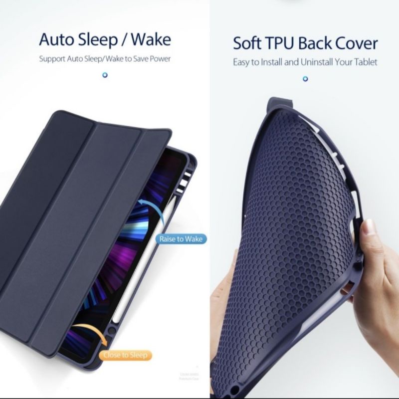 Case iPad Pro M2 2022 / M1 2021 12.9 inch 2020 Dux Ducis OSOM Series Flip Cover Casing