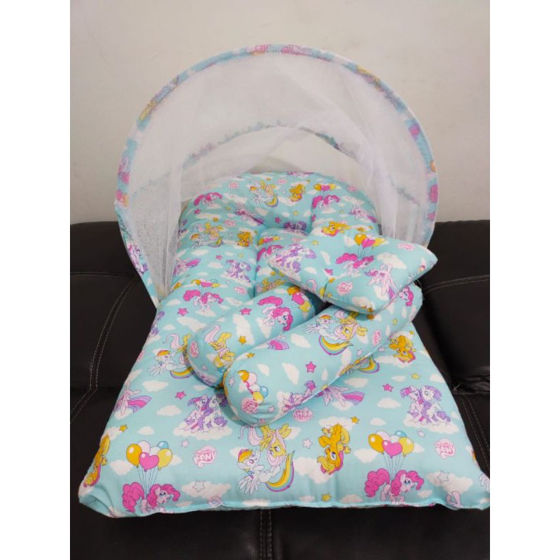 Kasur Lipat Kelambu Bess Anti Nyamuk Bayi Kain Katun