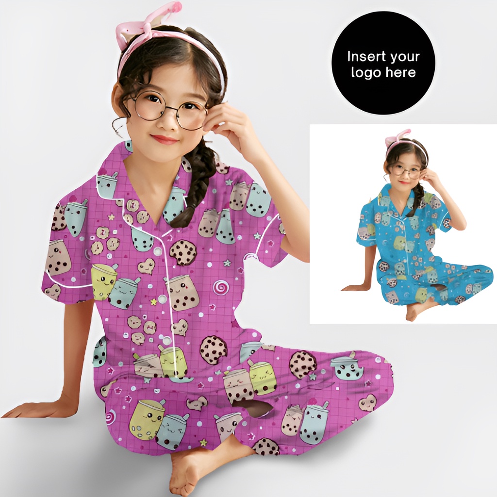CIAHAW- Piyama Anak Perempuan 3-10 Tahun Motif BTS Terbaru/baju tidur anak perempuan