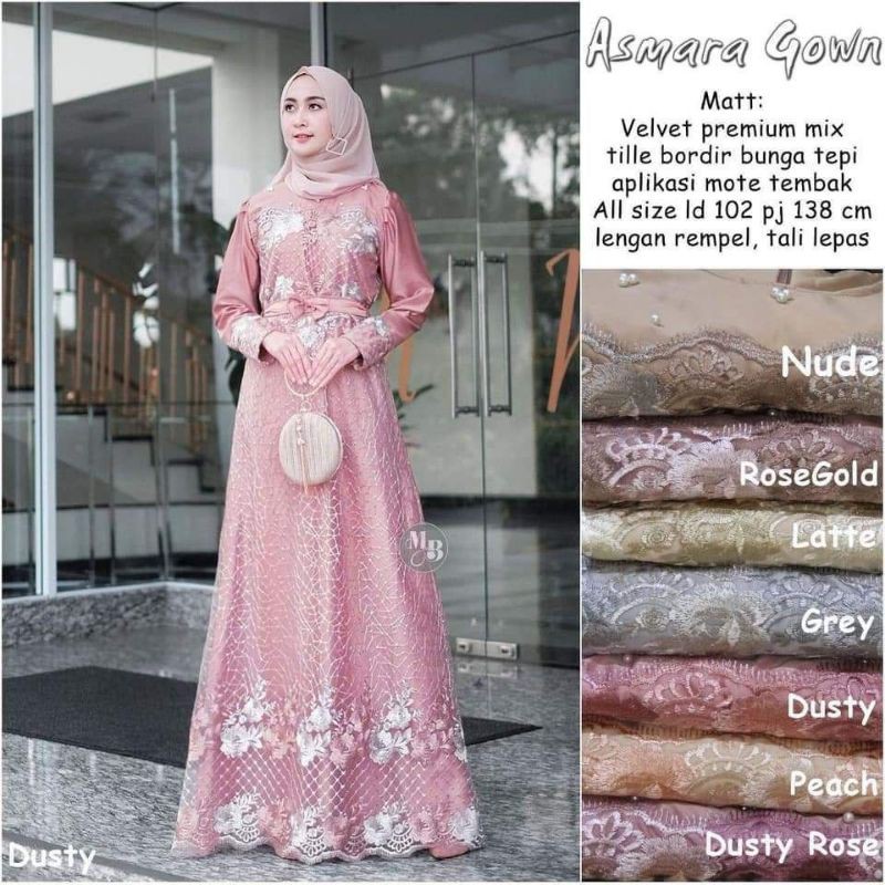 GAMIS ASMARA GOWN | GAMIS TERBARU 2021 MODERN LEBARAN | GAMIS WANITA | GAMIS MURAH |GAMIS SYAR'I