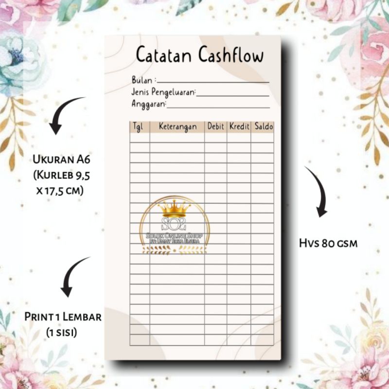 

CATATAN Cashflow | Isi Kertas Binder A6