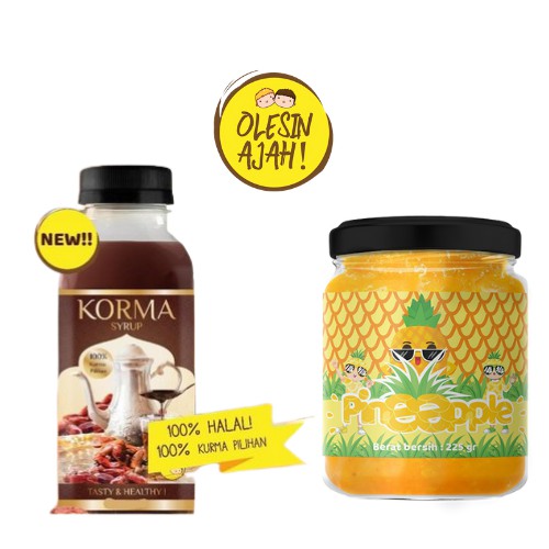 

Sirup Korma Kurma 325ml + Selai Olesinajah Pineapple - Homemade