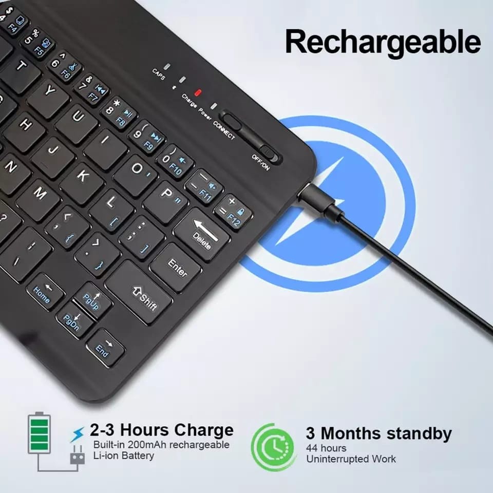 Keyboard Bluetooth Keyboard Mini Di Smartphone Laptop PC Baterai Isi Ulang