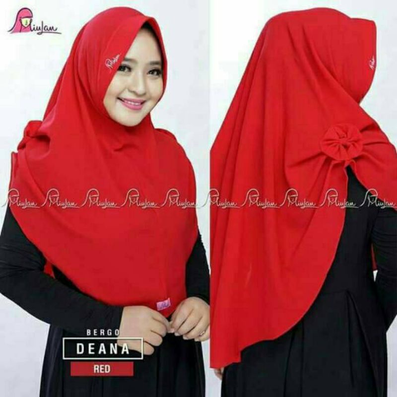Preloved Bergo Deana by Miulan warna Merah