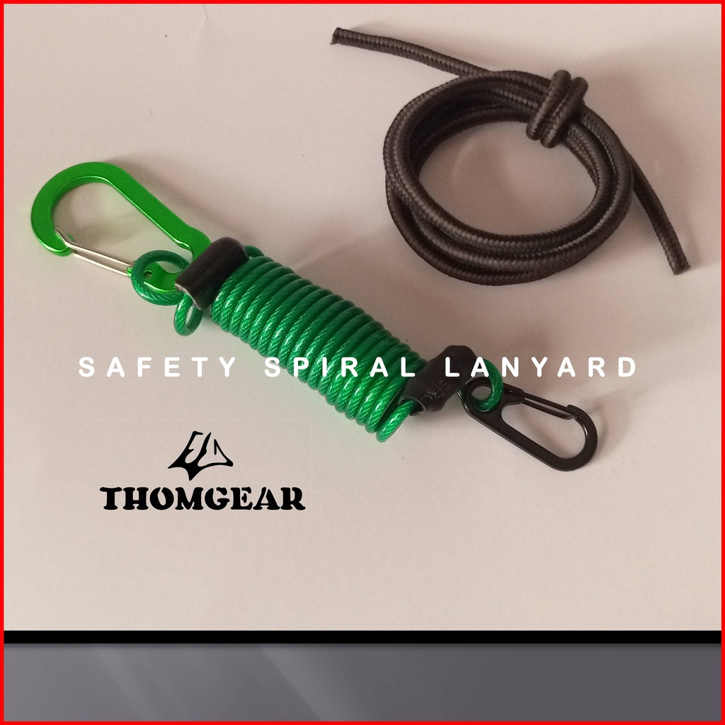 Tali Pengaman Carabiner Gantungan Kunci Spiral Lanyard Besar dan Kecil Custom Untuk Kunci Ratchet Pistol Kontak Motor Mobil Elastis Bahan Kawat Sling Lanyard 06