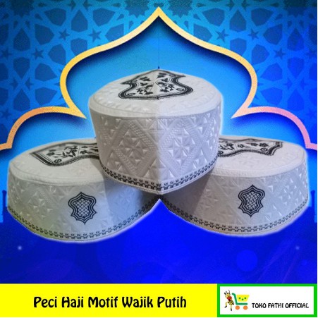 Peci Haji Minimalis Motif Bordir 1