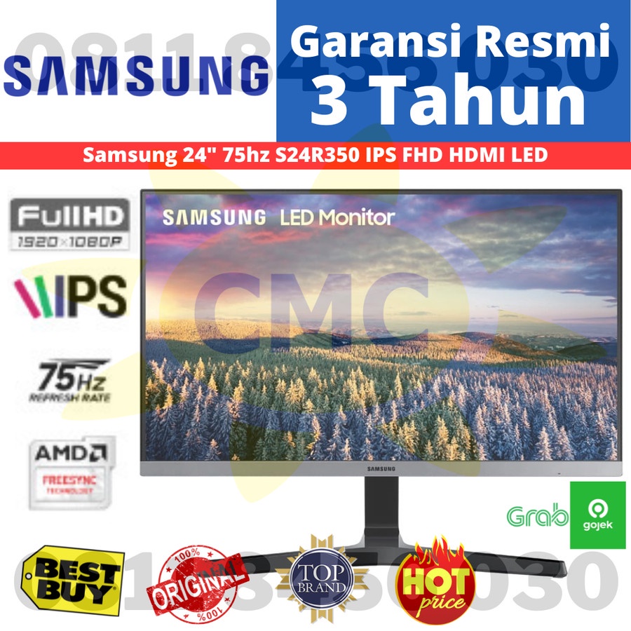 Samsung S24R350 24 inch Monitor FHD IPS 75Hz LS24R350