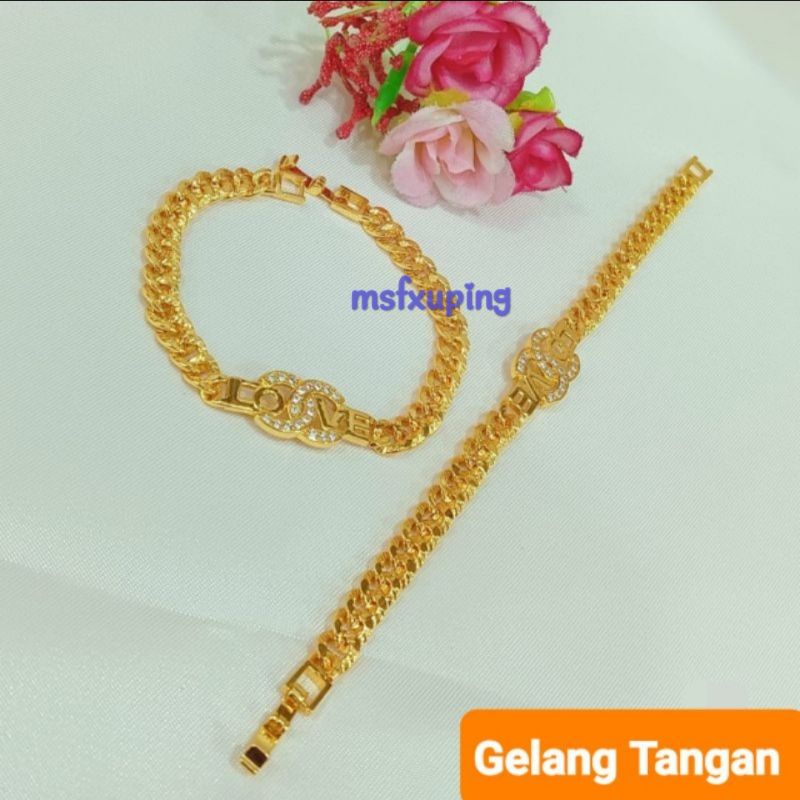 Gelang tangan wanita xuping lapis emas permata zircon G880