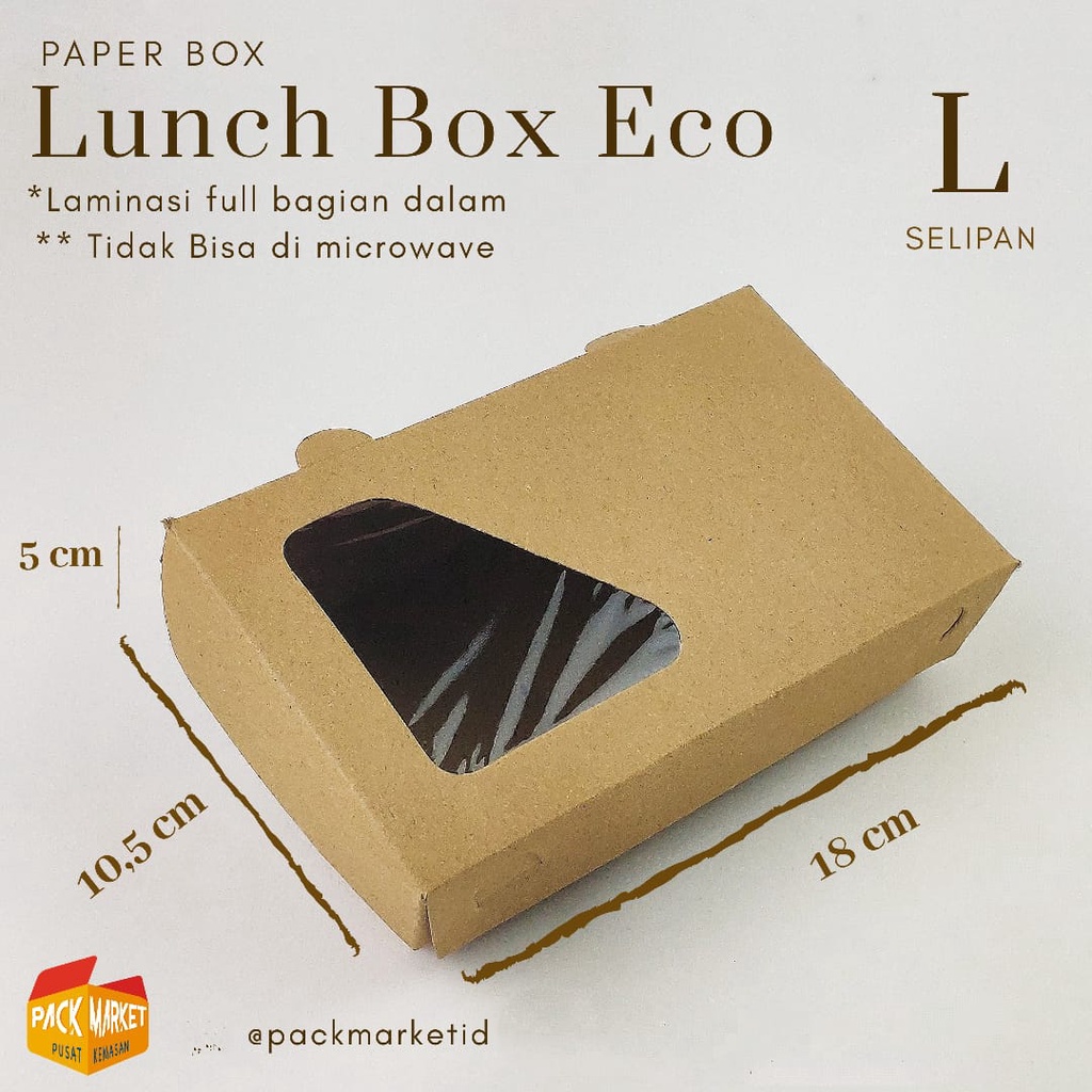 

PAPER LUNCH BOX ECO LARGE WINDOW - NON WINDOW - WIN. HOLIDAY - WIN. RAMADHAN (1 pak isi 20pc)