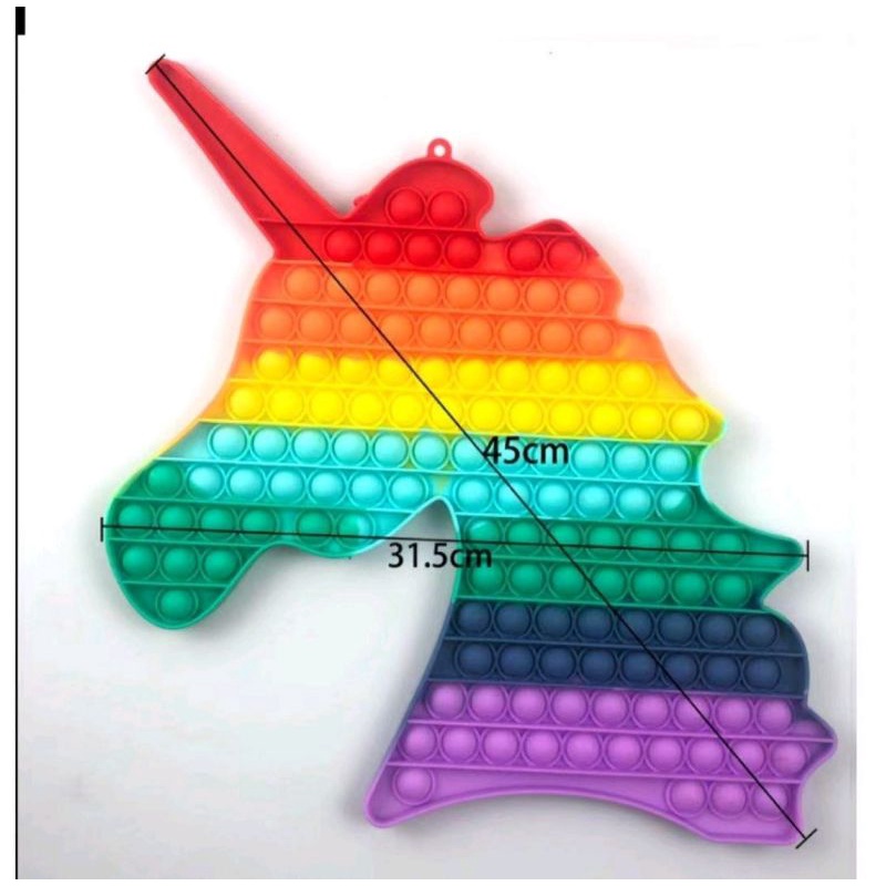 Mainan Pop It Popit Fidget Push Bubble Penghilang Stress Murah-Unicorn Reject 45cm