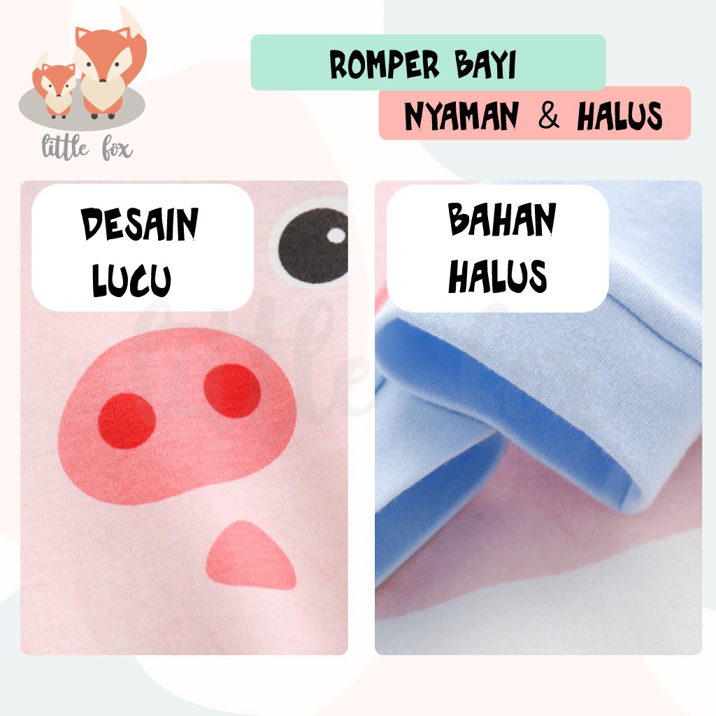 BAJU BAYI / ROMPER BABY / MOTIF KARAKTER 100% KATUN HALUS JUMPER LENGAN PANJANG