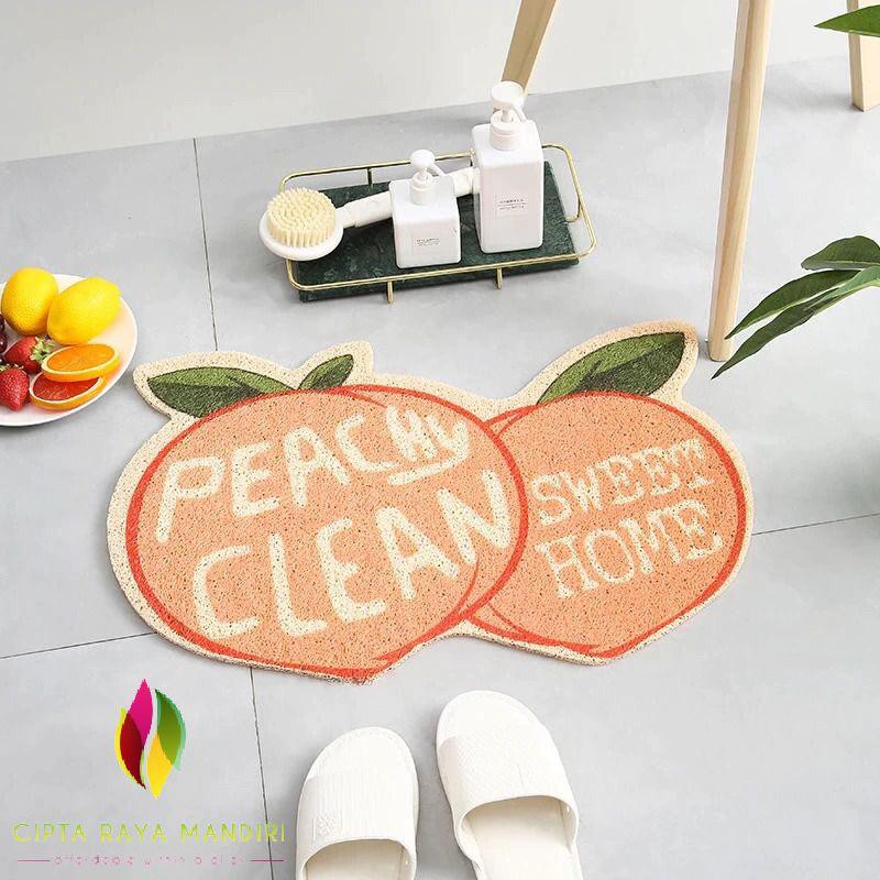 Keset Motif Buah-Buahan Untuk Dapur dan Kamar 40x60cm Bahan Mie PVC